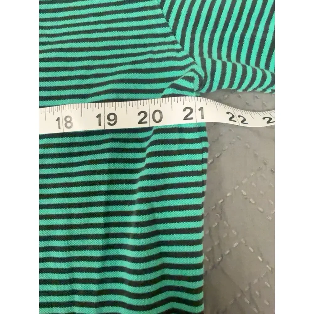 Polo Golf Ralph Lauren Mens L Polo Shirt Green Black Stripe Cotton Pony Logo